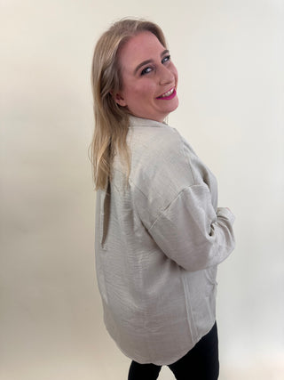 VMCMELANEY QUEENY LS SHIRT WVN NOOS CUR Overcast/Melange