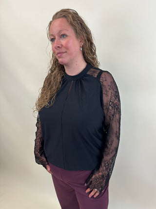 VMMILLA LS LACE TOP JRS NOOS CUR Black