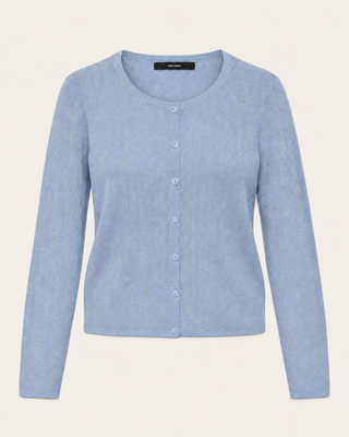 VMCSECRET SHORE LS O-NECK CARDIGAN CUR Brunnera Blue/W SILVER