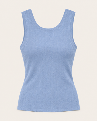 VMCSECRET SHORE SL U-BACK TOP SE CUR Brunnera Blue/W SILVER