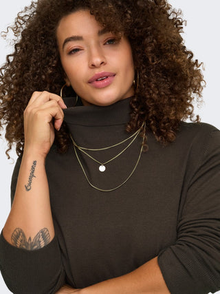 CARVENICE LS ROLL PULLOVER NOOS Coffee Bean