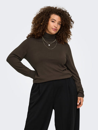 CARVENICE LS ROLL PULLOVER NOOS Coffee Bean