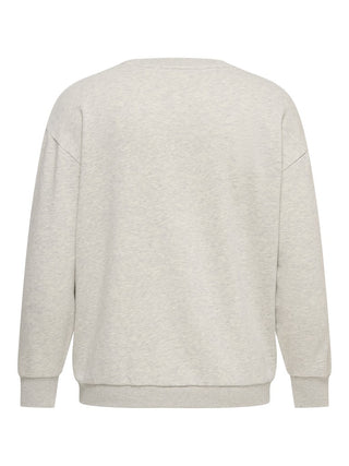 CARIGGY L/S O-NECK SWEAT JRS Light Grey Mela/Rose life