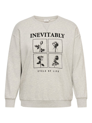 CARIGGY L/S O-NECK SWEAT JRS Light Grey Mela/Rose life