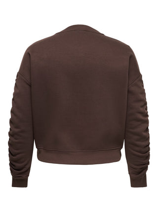 CARSWEAT L/S RUCHED O-NECK SWT JRS Coffee Bean