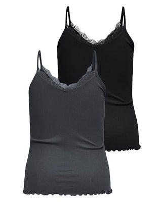 CARSILLE S/L V-NECK TOP 2-PACK JRS Magnet/MAGNET+BLACK