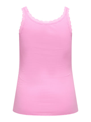 CARSARA SHARAI LACE TANK TOP JRS NOOS Begonia pink