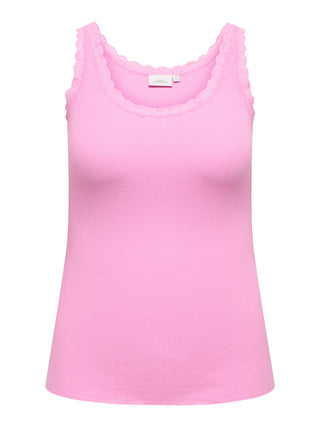 CARSARA SHARAI LACE TANK TOP JRS NOOS Begonia pink
