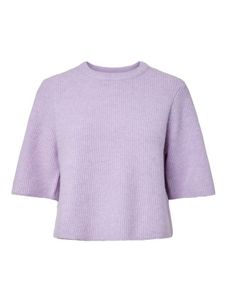 PCSILLY SS O-NECK KNIT NOOS BC Pastel Lilac