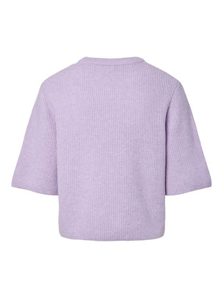 PCSILLY SS O-NECK KNIT NOOS BC Pastel Lilac