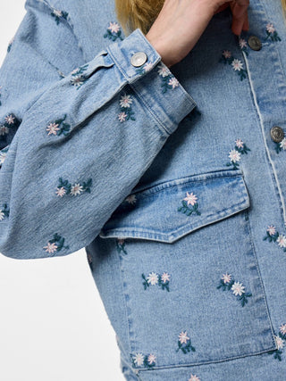 PCFLORA LS DEMIN EMB SHIRT NOOS