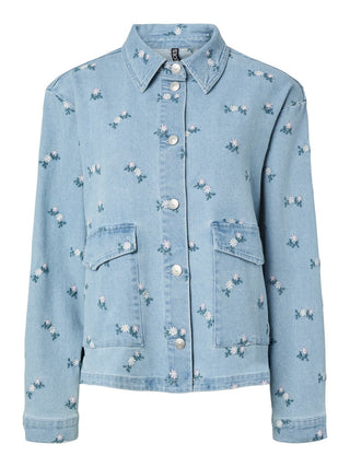 PCFLORA LS DEMIN EMB SHIRT NOOS