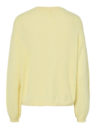 PCNAOMI LS O-NECK KNIT CARDIGAN NOOS BC French Vanilla/MELANGE