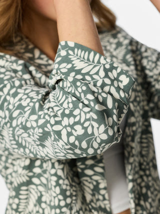 PCBOSELLA 3/4 PRINTED BLAZER NOOS BC Laurel Wreath/BIRCH LEAVES