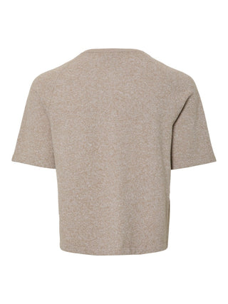 PCBREE SS O-NECK KNIT CARDIGAN NOOS BC Crockery/MELANGE