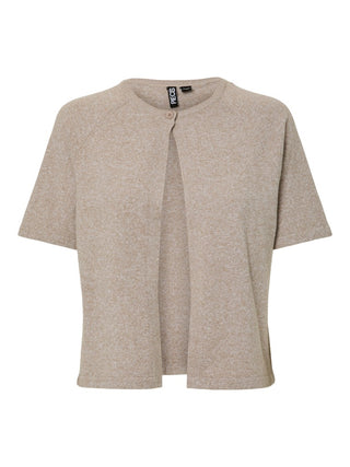 PCBREE SS O-NECK KNIT CARDIGAN NOOS BC Crockery/MELANGE