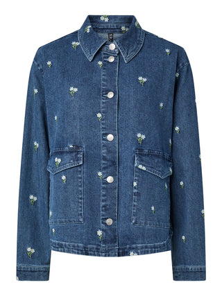 PCFLORA LS DEMIN EMB SHIRT NOOS