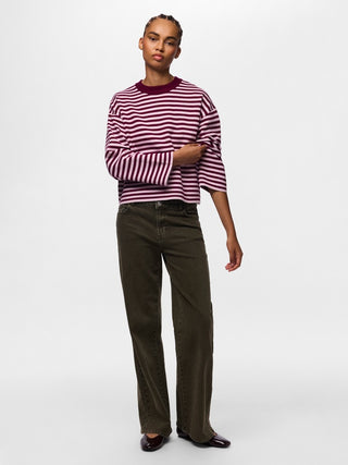 PCJASSY LS O-NECK KNIT NOOS BC Raspberry Radia/ROSEATE SP
