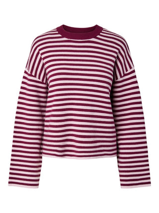 PCJASSY LS O-NECK KNIT NOOS BC Raspberry Radia/ROSEATE SP