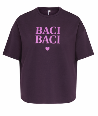 CARCORA S/S LOOSE FIT TEE JRS Plum Perfect/Print Baci baci