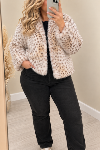 CARJADE ANIMAL FUR JACKET OTW Pumice Stone/SNOW LEO