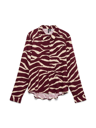 VMCMADDIE L/S SHIRT WVN BTQ CUR Windsor Wine MADDIE ZEBRA