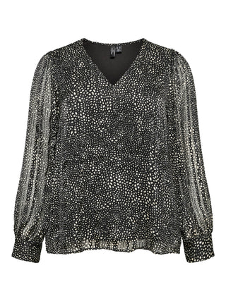VMCNABILA GEDNA V-NECK TOP WVN BTQ CUR Tapioca/Nabila