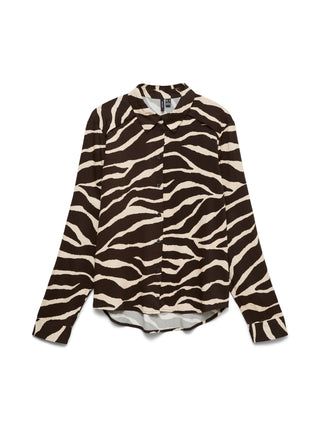 VMCMADDIE L/S SHIRT WVN BTQ CUR Chocolate Torte MADDIE ZEBRA