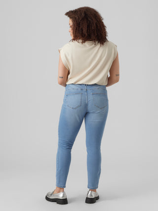 VMCSELA MR SKINNY JEANS CUR Light Blue Denim