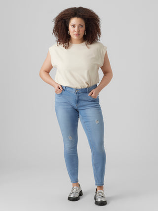 VMCSELA MR SKINNY JEANS CUR Light Blue Denim