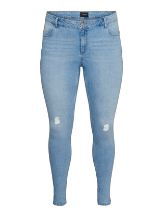 VMCSELA MR SKINNY JEANS CUR Light Blue Denim