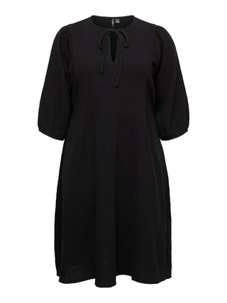 VMCNATALIE 3/4 TIE BLK DRESS WVN CUR Black