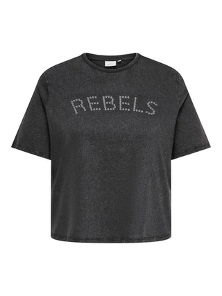 CARLUCY S/S BOX EYELET TOP JRS Black/Detail Rebels